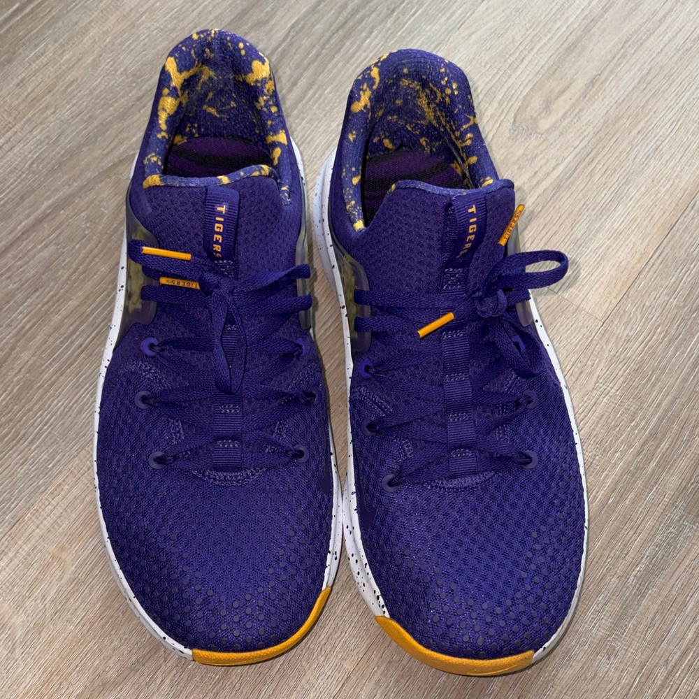 Purple and Gold Nike Shoes